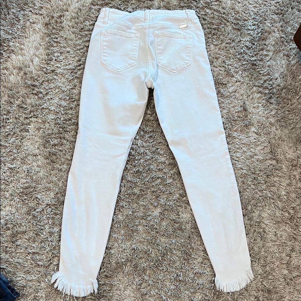 KanCan White Frayed Hem Skinny Jeans - Picture 2 of 3